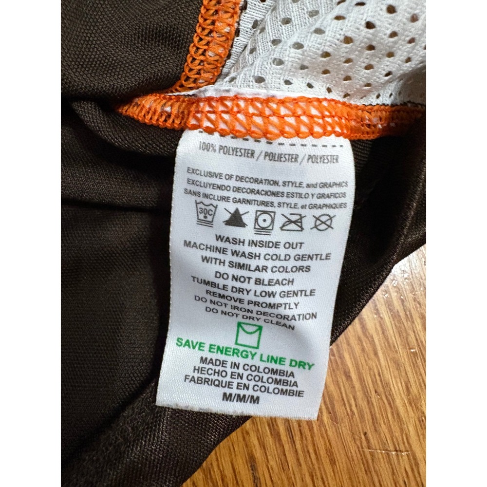 NFL Team Apparel Cleveland Browns Womens Brown Mesh Jersey Top Size Medium - Picture 5 of 7